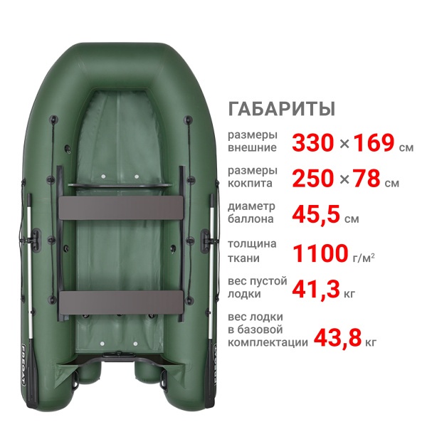 330 фм лайт Лодка (зеленый 111031)
