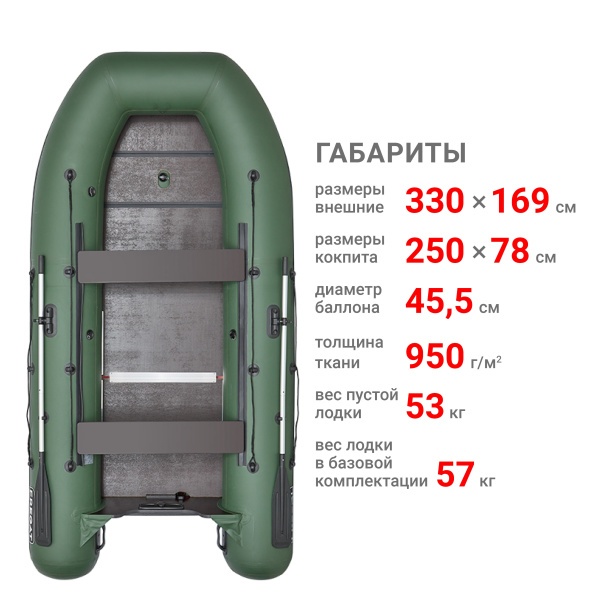 330 С Лодка (зеленый 108021)