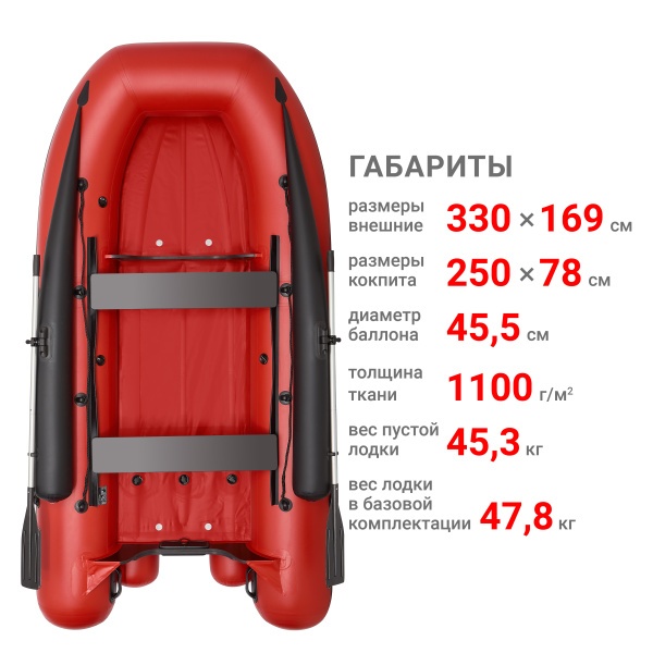 330 фм Лодка (красный 110033)